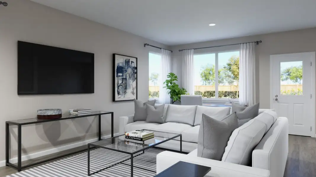 Representative furnished interior of a home built from the The Emerald by Legend Homes in River's Edge, Conroe (Image 8).