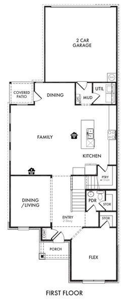 2D floor plan layout for the Adina by Impression Homes in Heartland, Heartland, TX (Image 3).