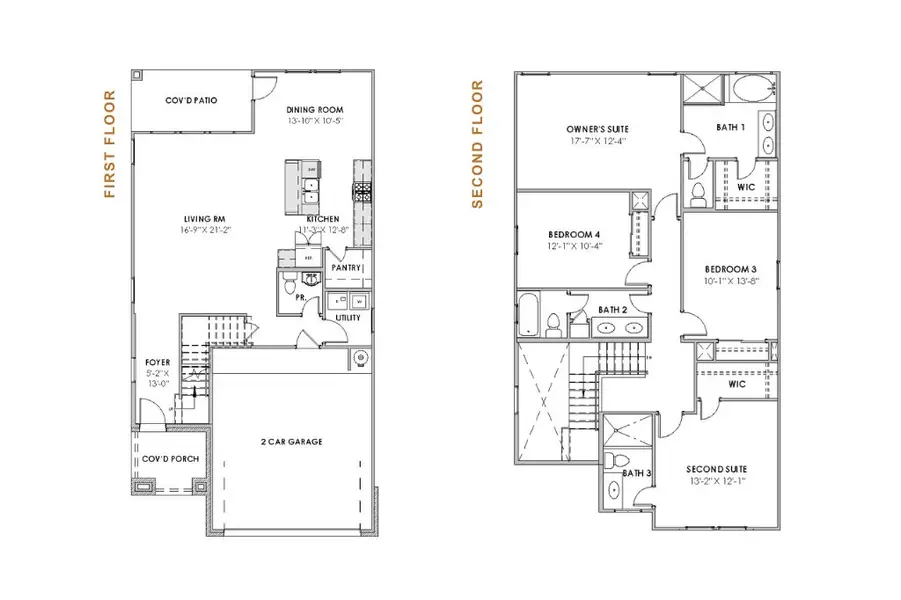 2D floor plan layout of this home in Glendale Lakes, Arcola, TX (Image 2).