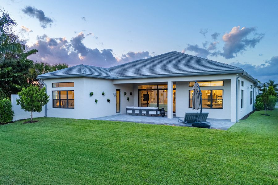 Representative exterior details of a home built from the Alexandra IV by GL Homes in Valencia Del Mar (55+), Boynton Beach (Image 3).