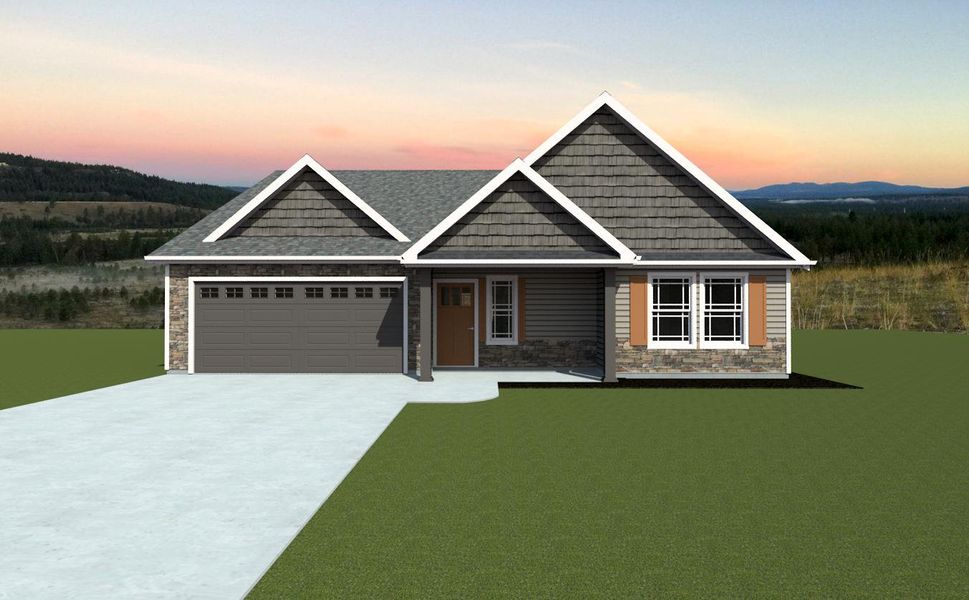 Representative exterior photo of a completed home built from the Franklin by Enchanted Homes in Guadalupe Heights, Seguin, TX (Image 27).