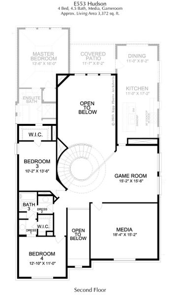 2D floor plan layout for the Hudson by Landon Homes in East Village - Classic Series, Frisco, TX (Image 29).