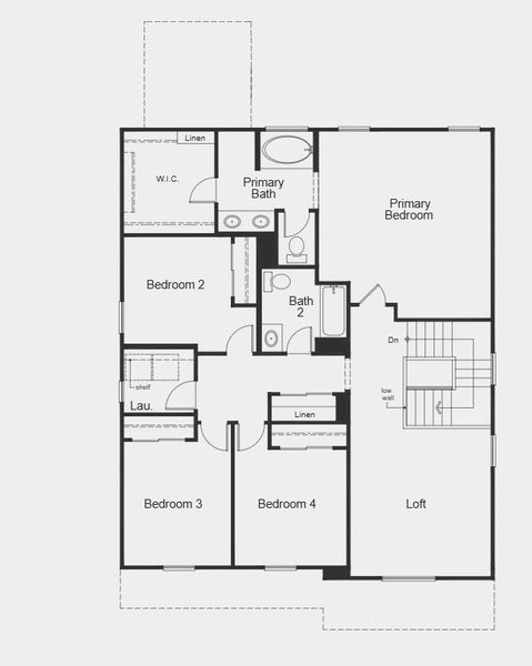 2D floor plan layout for the Plan 2524 by KB Home in Skyline Village Enclaves, San Tan Valley, AZ (Image 5).