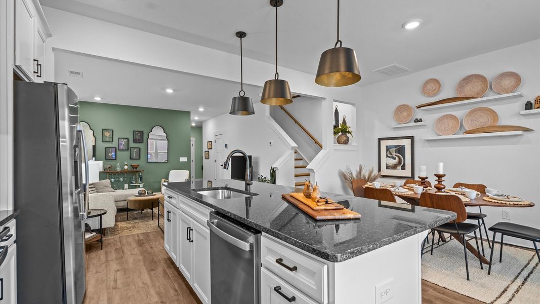 Representative furnished interior of a home built from the Corner Litchfield by DRB Homes in Gresham Station, Simpsonville (Image 13).