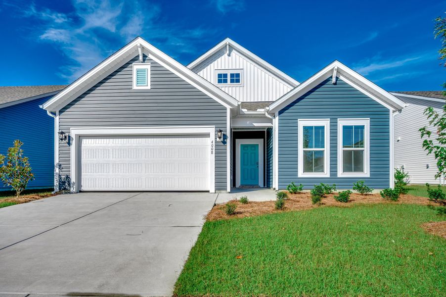 Front exterior of a new home in Somerset, Myrtle Beach, SC, highlighting curb appeal (Image 1).