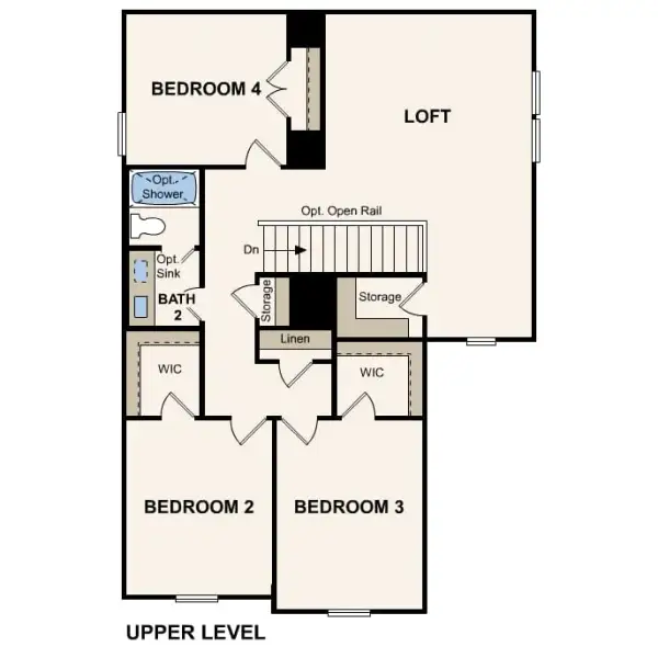 2D floor plan layout for the Silverbell by Century Communities in Somerset, Hockley, TX (Image 3).