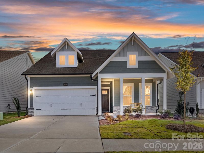 Front exterior of a new home in Encore at Streamside - Classic Series, Waxhaw, NC, highlighting curb appeal (Image 13).