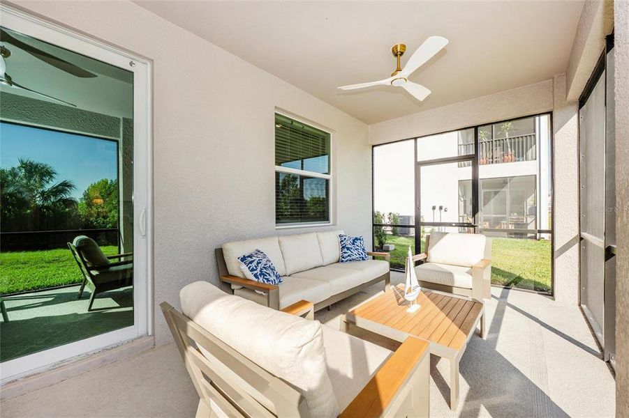 Exterior details and patio area of a home in Wellen Park Golf & Country Club, Venice (Image 24).