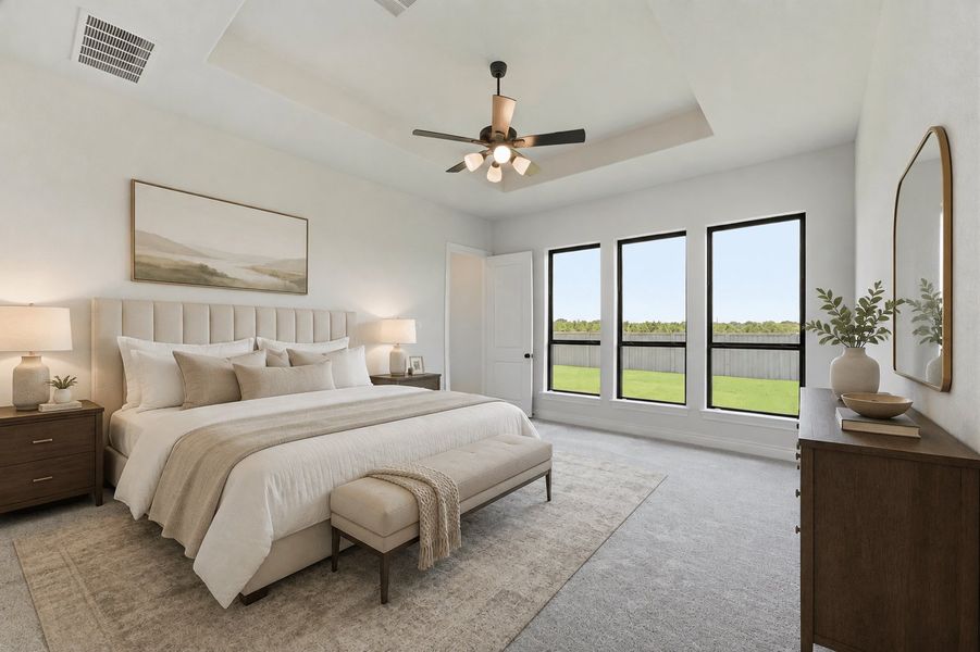 Furnished interior view inside a new home in Bridgeland 50′, Cypress (Image 7).