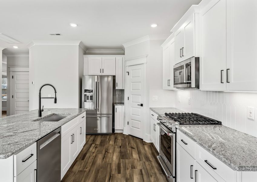 Enjoy stainless steel kitchen appliances.