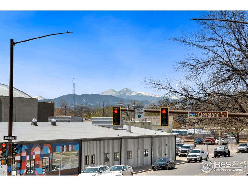 View of Longs Peak and Mt. Meeker from the patio.