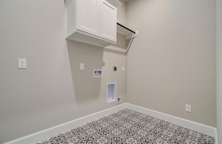 Utility room with upgraded flooring