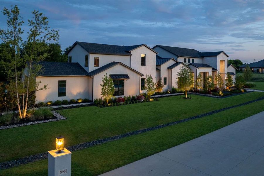 Front exterior of a new home in , Fairview, TX, highlighting curb appeal (Image 2). Front exterior of a new home in , Fairview, TX, highlighting curb appeal (Image 2).