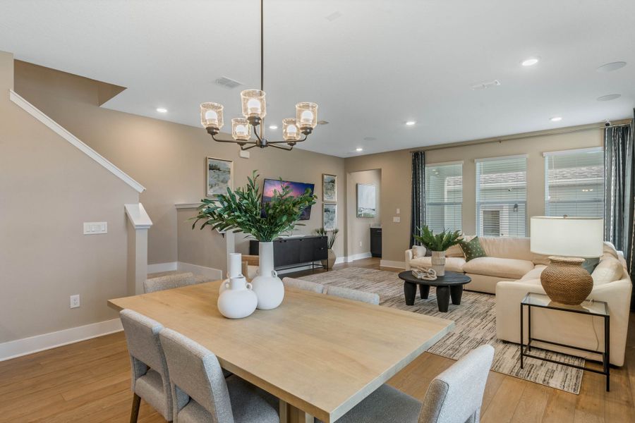 Representative furnished interior of a home built from the Franklin by Rockwell Homes in Harvest at Ovation - Townhomes, Winter Garden (Image 14). Representative furnished interior of a home built from the Franklin by Rockwell Homes in Harvest at Ovation - Townhomes, Winter Garden (Image 14).