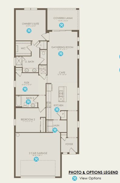 2D floor plan layout for the Hallmark by Del Webb in Del Webb Catalina, Lakewood Ranch, FL (Image 3).
