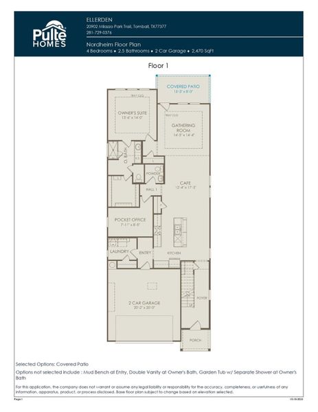 2D floor plan layout of this home in Ellerden, Tomball, TX (Image 3).