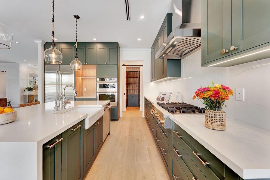 Kitchen with built-in pantry
