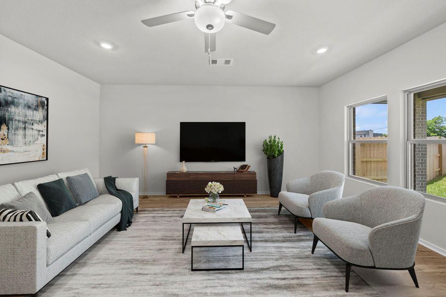 Furnished interior view inside a new home in Laurel Landing, Alvin (Image 8). Furnished interior view inside a new home in Laurel Landing, Alvin (Image 8).
