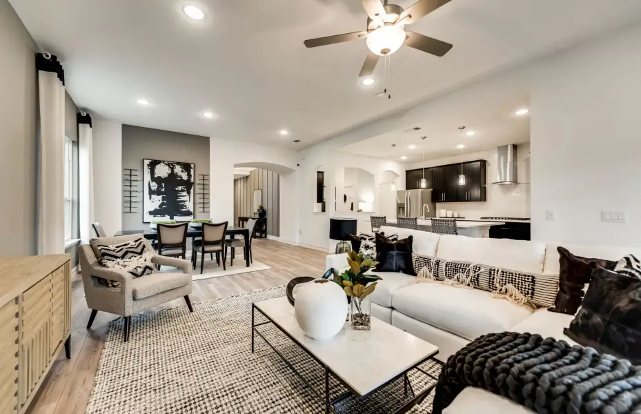 Representative furnished interior of a home built from the Wheeler by Pulte Homes in Spring Branch Preserve, Montgomery (Image 8).