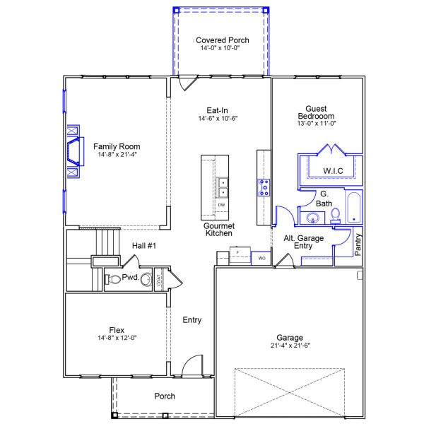 2D floor plan layout of this home in Fieldstone, Lexington, NC (Image 5). 2D floor plan layout of this home in Fieldstone, Lexington, NC (Image 5).