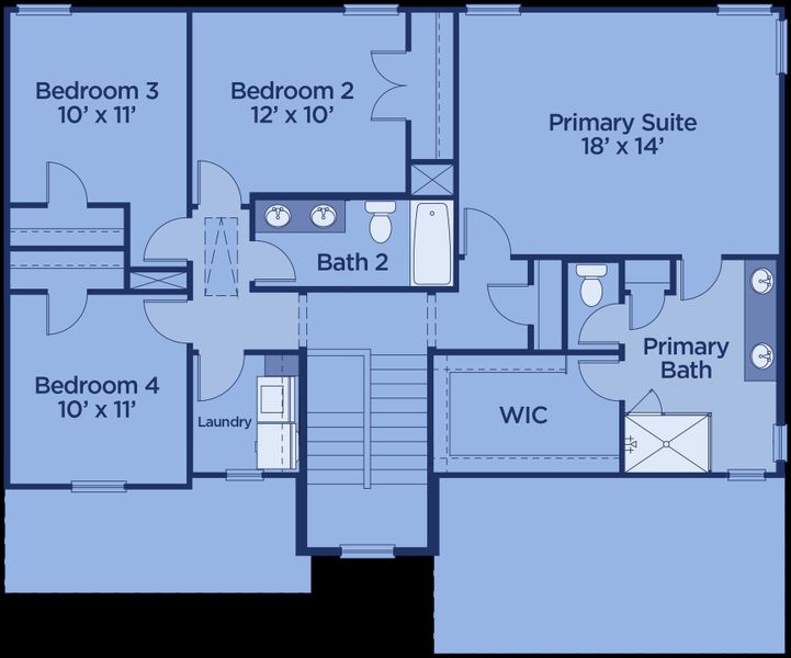 2D floor plan layout for the Atkinson by UnionMain Homes in Austin Springs, Bethlehem, GA (Image 6).
