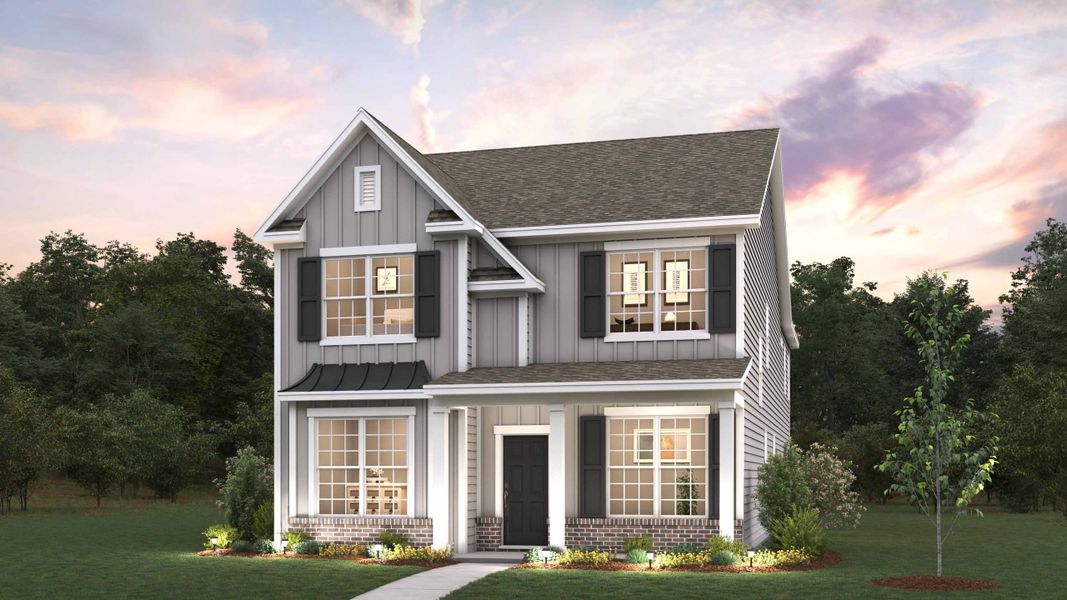 Representative exterior photo of a completed home built from the Adams by D.R. Horton in Shepherd's Farm, Mooresville, NC (Image 5).