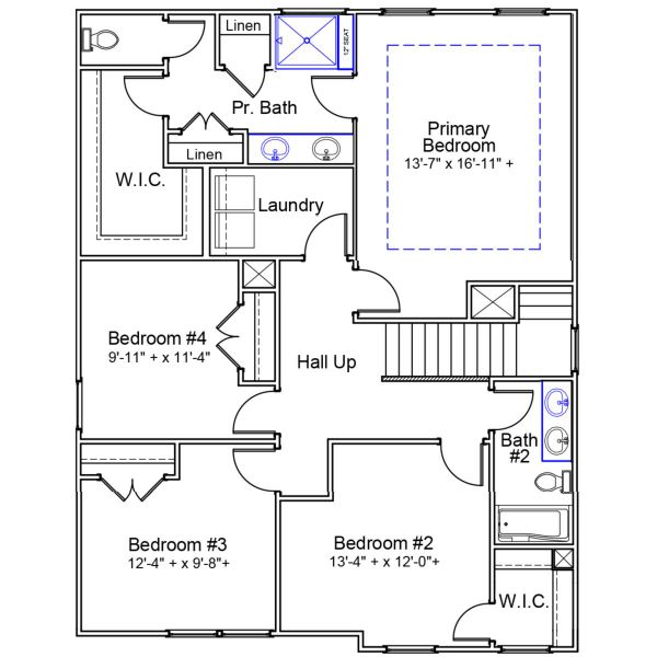 2D floor plan layout of this home in Bluefield, Lexington, SC (Image 3). 2D floor plan layout of this home in Bluefield, Lexington, SC (Image 3).