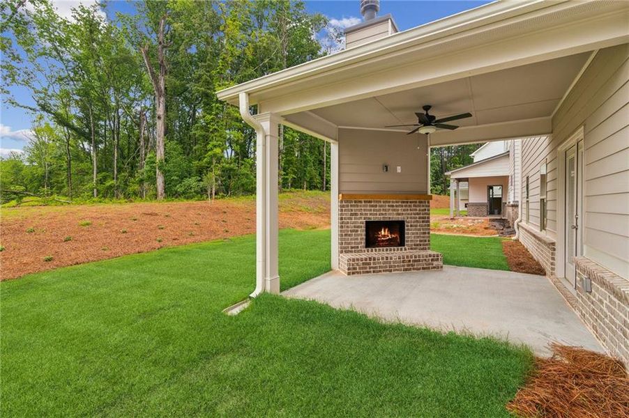 Exterior details and patio area of a home in , Flowery Branch (Image 19).