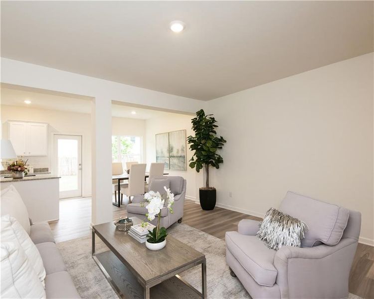 Furnished interior view inside a new home in Shoals Crossing, Conyers (Image 25). Furnished interior view inside a new home in Shoals Crossing, Conyers (Image 25).