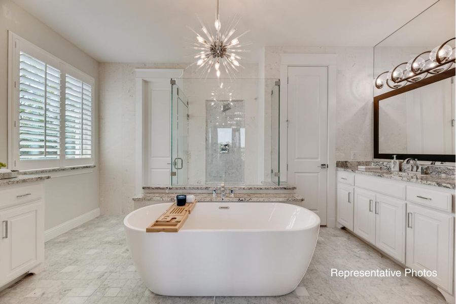 Furnished interior view inside a new home in Dominion of Pleasant Valley, Wylie (Image 8).