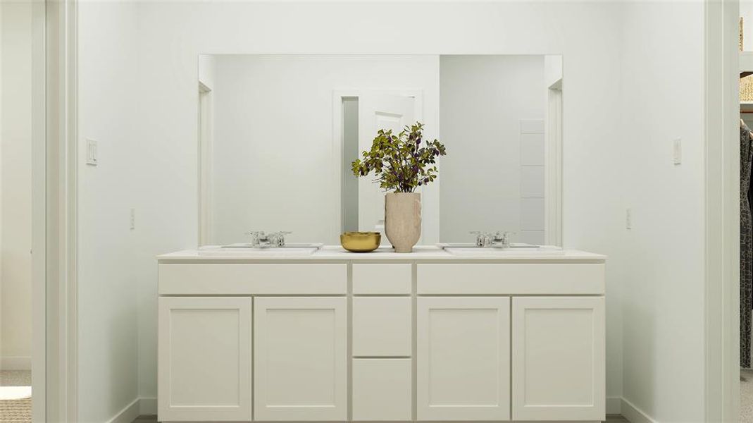 Bathroom featuring vanity