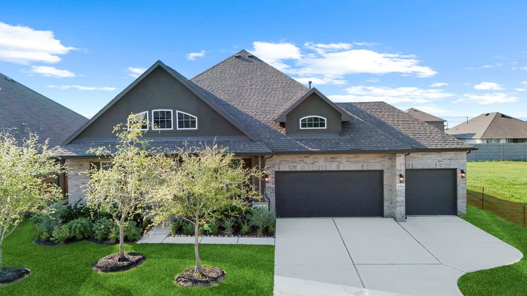 This home is in amazing Gated Community!  Beautiful front exterior with brick and stone elevation, landscaped yard, and wide driveway leading to a 3-car garage.  Energy saving home to help save you money!  This new CastleRock Home is stunning when you open that door!