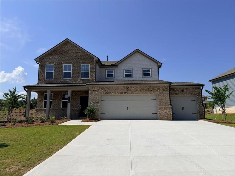 Front exterior of a new home in Apalachee Hills, Bethlehem, GA, highlighting curb appeal (Image 24).