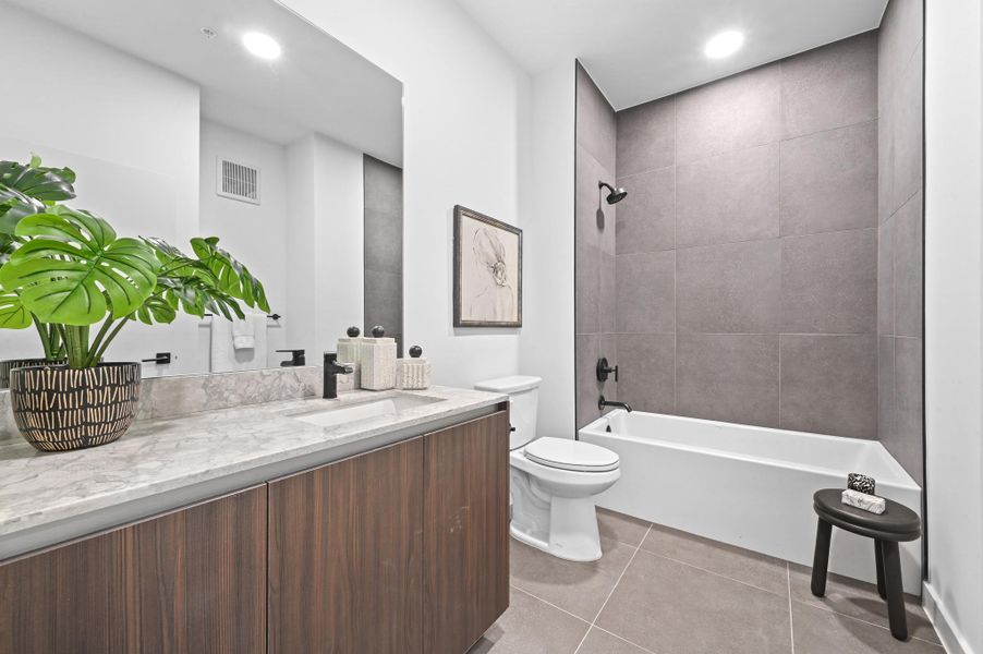 Furnished interior view inside a new home in One Oak, Austin (Image 15).