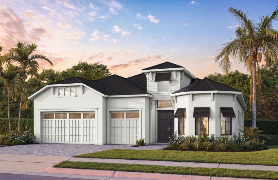 Representative exterior photo of a completed home built from the Layton by DiVosta in Amara, Lake Worth, FL (Image 21).