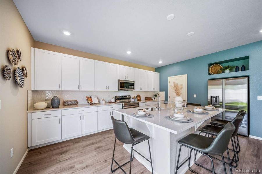 Furnished interior view inside a new home in Thompson River Ranch, Johnstown (Image 33).
