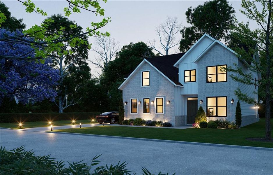Front exterior of a new home in , Sugar Hill, GA, highlighting curb appeal (Image 23).