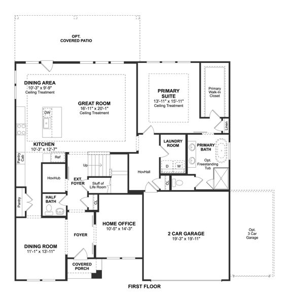 2D floor plan layout for the Malmo by K. Hovnanian® Homes in Grand Oaks, Mont Belvieu, TX (Image 3). 2D floor plan layout for the Malmo by K. Hovnanian® Homes in Grand Oaks, Mont Belvieu, TX (Image 3).