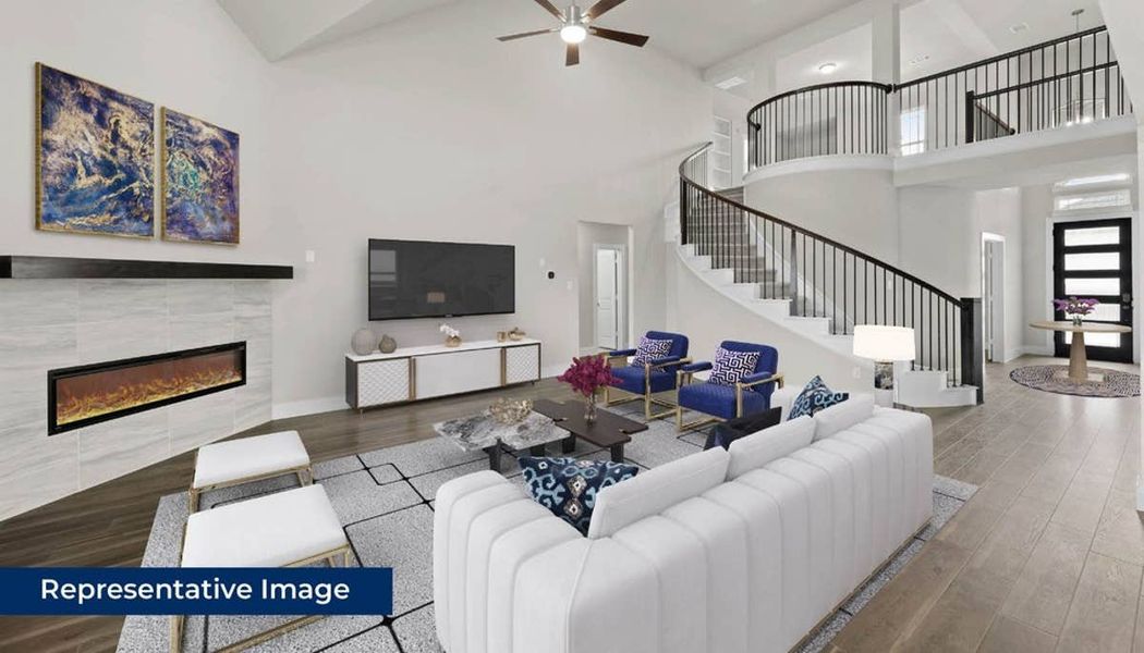 Representative furnished interior of a home built from the Stonehaven 2F by First Texas Homes in The Bluffs, Celina (Image 10).
