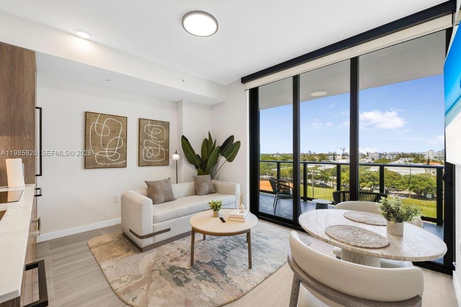 Furnished interior view inside a new home in , Miami Beach (Image 10). Furnished interior view inside a new home in , Miami Beach (Image 10).