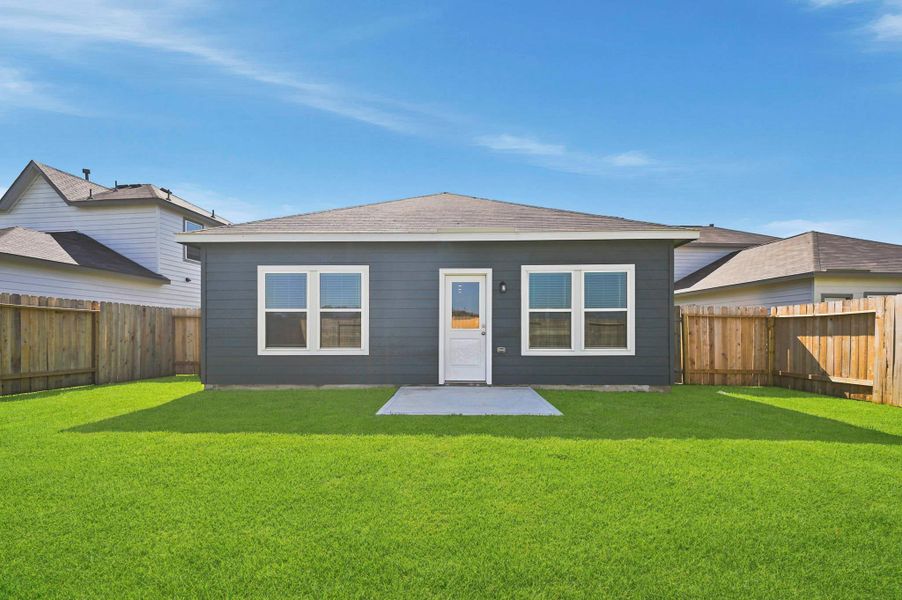 Exterior details and patio area of a home in Barrett Crossing, Crosby (Image 19).