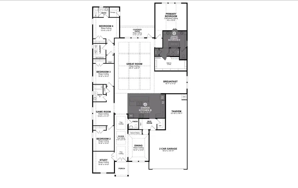 2D floor plan layout for the Wimberley by Beazer Homes in Legacy: Hilltop Collection, League City, TX (Image 7). 2D floor plan layout for the Wimberley by Beazer Homes in Legacy: Hilltop Collection, League City, TX (Image 7).