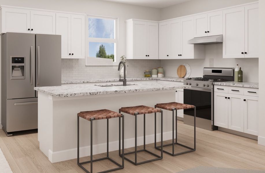 Representative furnished interior of a home built from the Conroe by Beazer Homes in Treeline, Justin (Image 8).