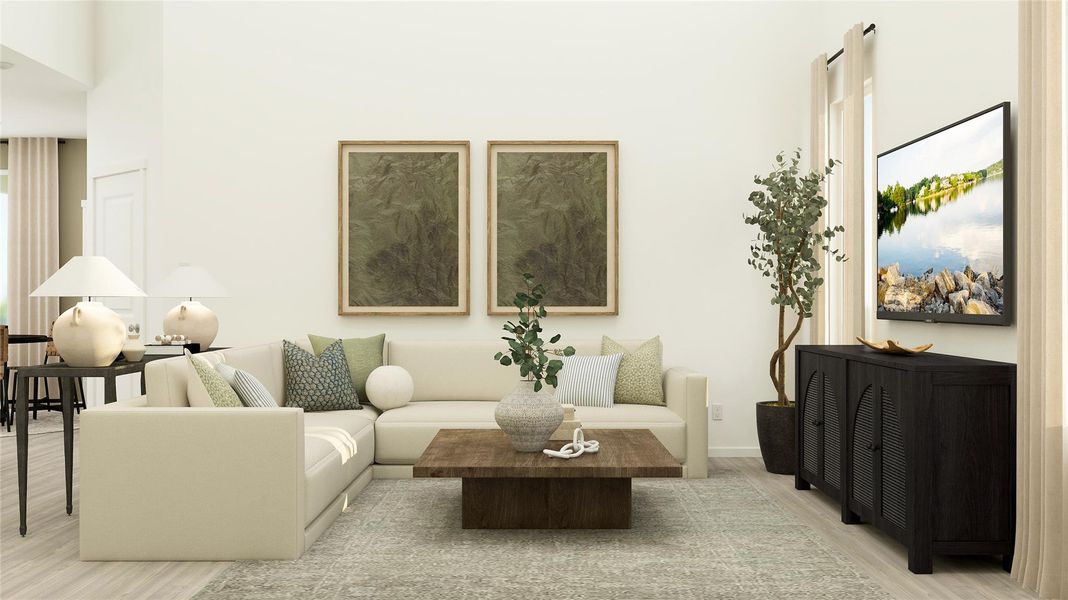 Furnished interior view inside a new home in Meadowlark Preserve: Lonestar Collection, Pflugerville (Image 9). Furnished interior view inside a new home in Meadowlark Preserve: Lonestar Collection, Pflugerville (Image 9).