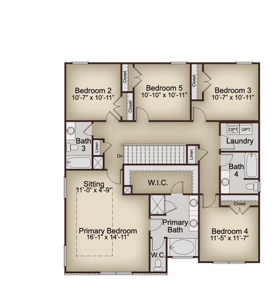 2D floor plan layout for the Lakewood by McKinley Homes in Highland Park, Stonecrest, GA (Image 4).
