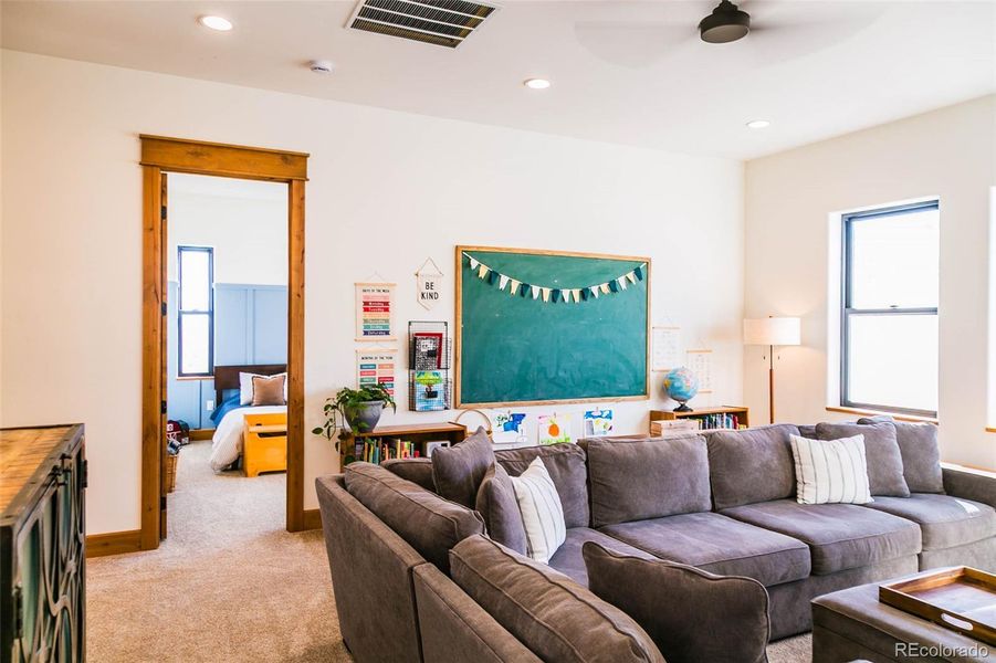 Flex room/den on the east wing of the house near the 3 bedrooms.