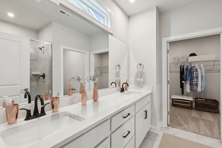 Furnished interior view inside a new home in The Beacon at Old Peachtree Single Family Homes, Lawrenceville (Image 360).
