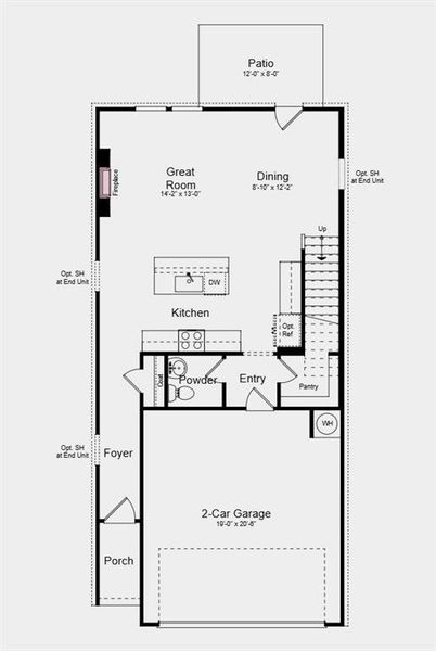 2D floor plan layout of this home in Weatherfield, Buford, GA (Image 6).