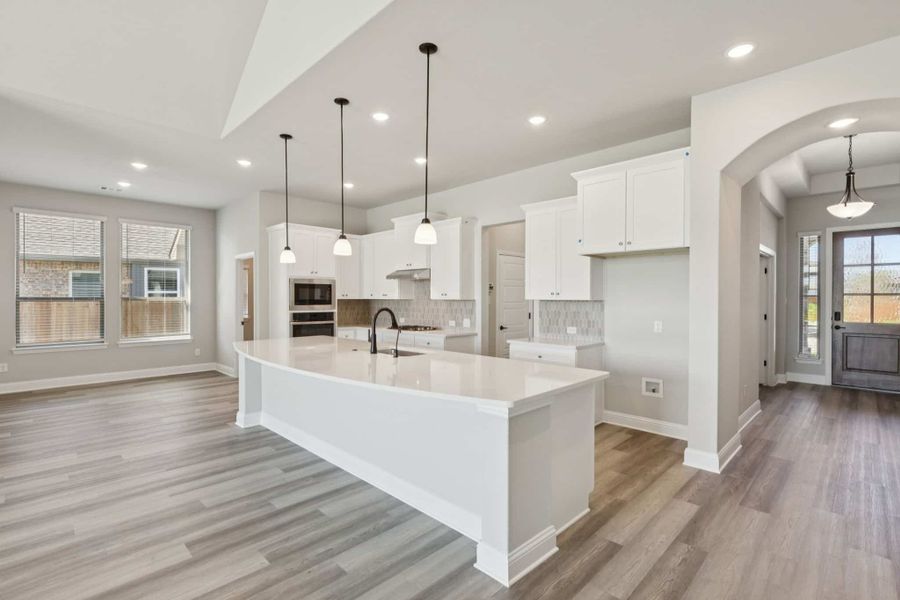 Furnished interior view inside a new home in Oaks of North Grove, Waxahachie (Image 2). Furnished interior view inside a new home in Oaks of North Grove, Waxahachie (Image 2).