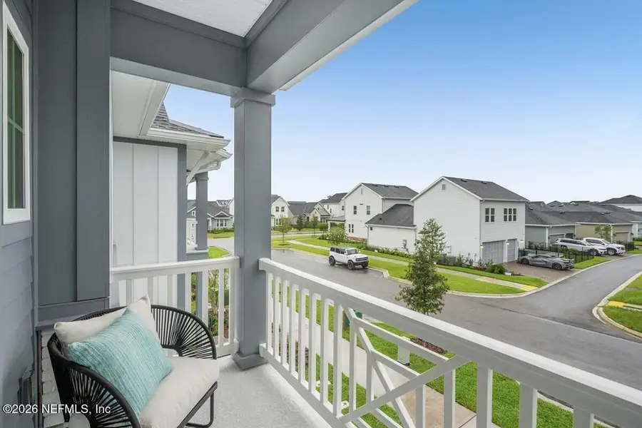 Exterior details and patio area of a home in Seven Pines 24' Rear Entry Townhomes, Jacksonville (Image 2). Exterior details and patio area of a home in Seven Pines 24' Rear Entry Townhomes, Jacksonville (Image 2).